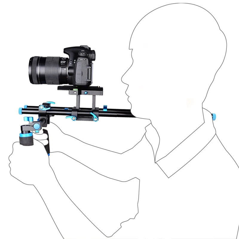  Yelangu D2 Dslr Rig 5D2 5D3 6D 70D D800 Camera Mount Head Handheld Video Shoulder Support System 15