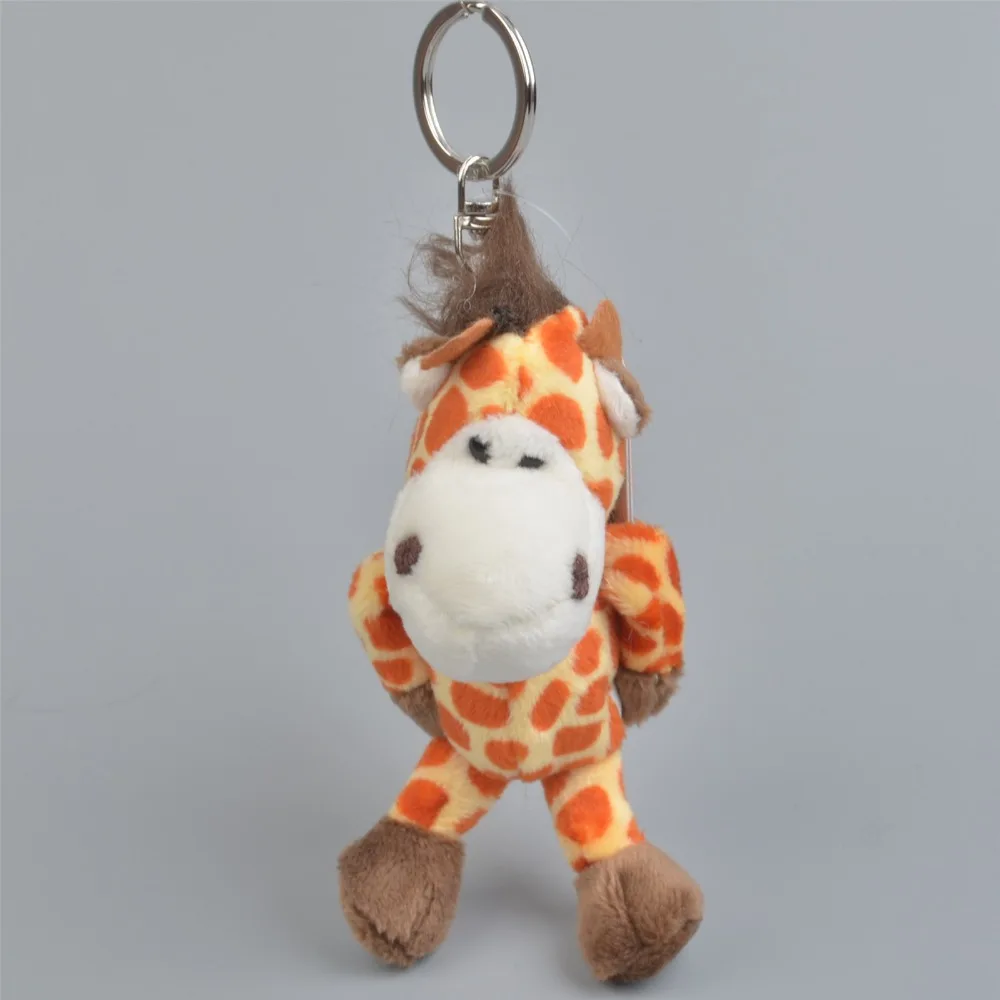 5 Pcs Keychain Giraffe Pendant Stuffed Plush Keyring, Key holder Doll