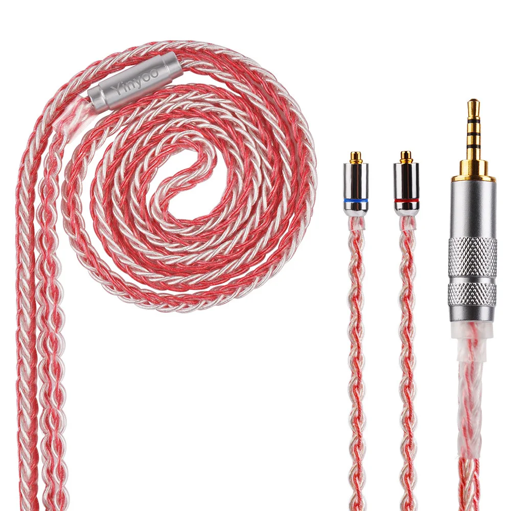 8 штук 3 5 мм 2 4 Баланс кабель MMCX для Shure SE215 SE535 SE846 pin ZS10 ZST ZAR ES4 с серебряным покрытием