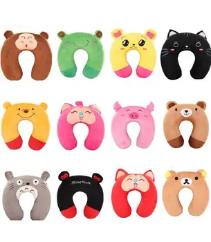 

cartoon design super soft memory foam U shape neck pillow, removable and washable travel pillow cushion , 12 colors in stock