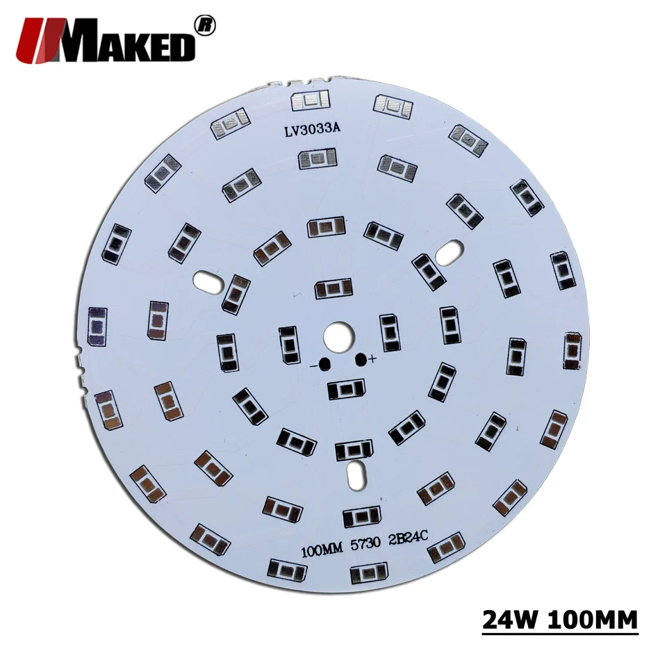 36 Вт 24 Вт 100 мм светодиодный PCB без SMD570 устанавливать светодиодный под давлением алюминиевых лампы пластины 3/5/7/9/12/15/18/24/30/36 Вт светильник Панель для светодиодный лампы вниз светильник