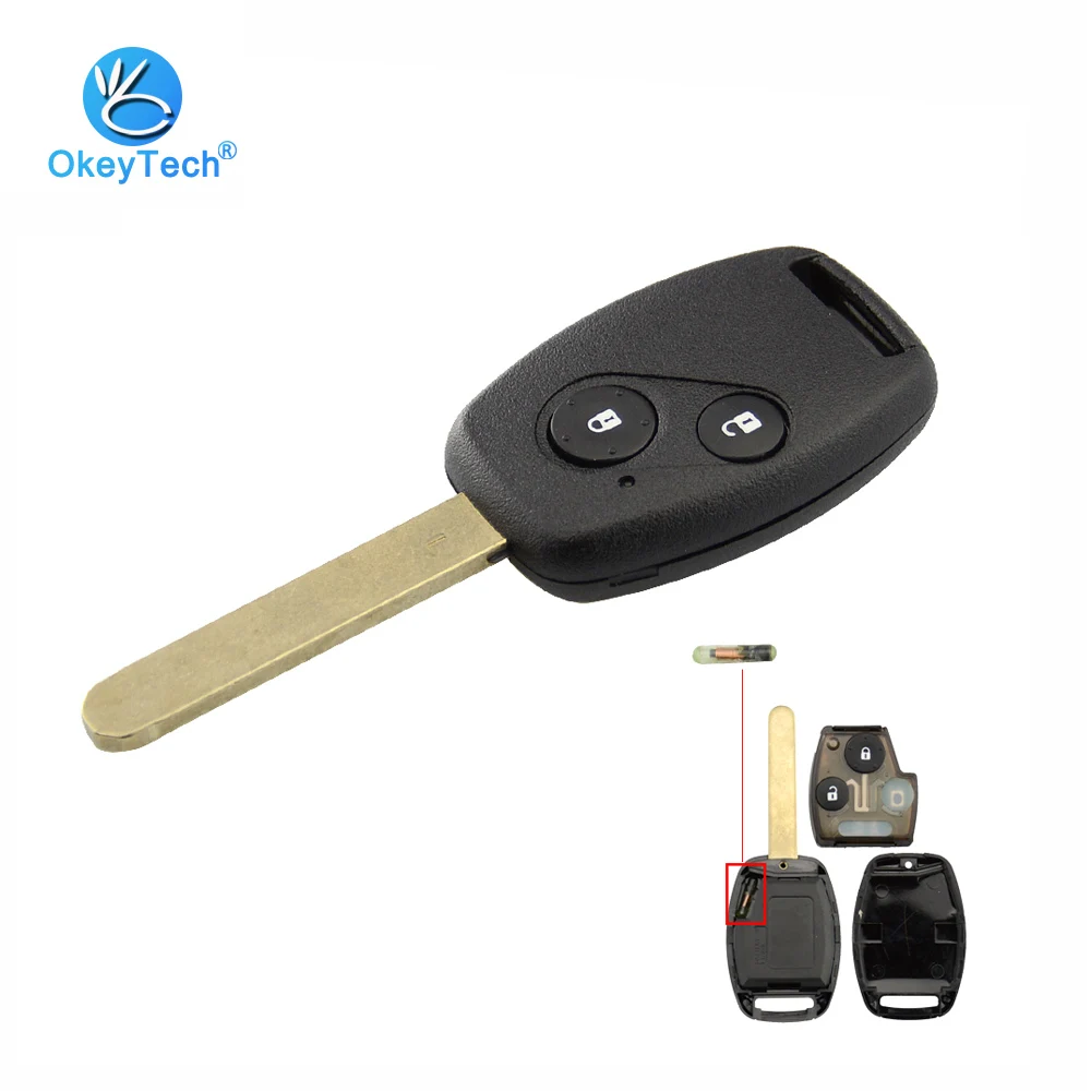 Автомобильный ключ зажигания OkeyTech 2 кнопки 433 МГц ID46 стеклянный чип