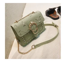 Fashion Pearl Diamonds Lace Girls Handbags Messenger Bag Small PU Leather Shoulder Bling Crossbody Bags Party Shoulder WomenTote