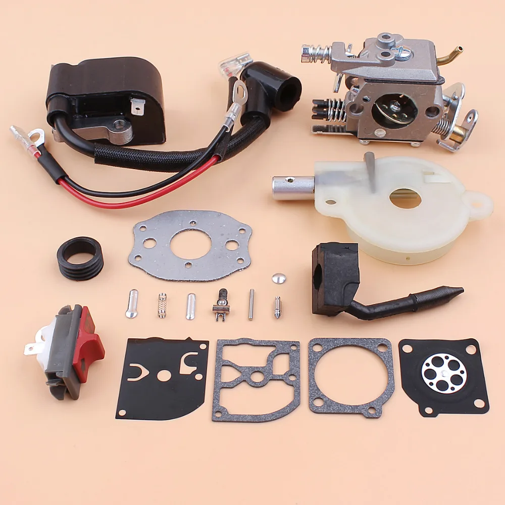 Carburetor Ignition Coil Module Oil Pump Worm Gear Stop Switch Kit For