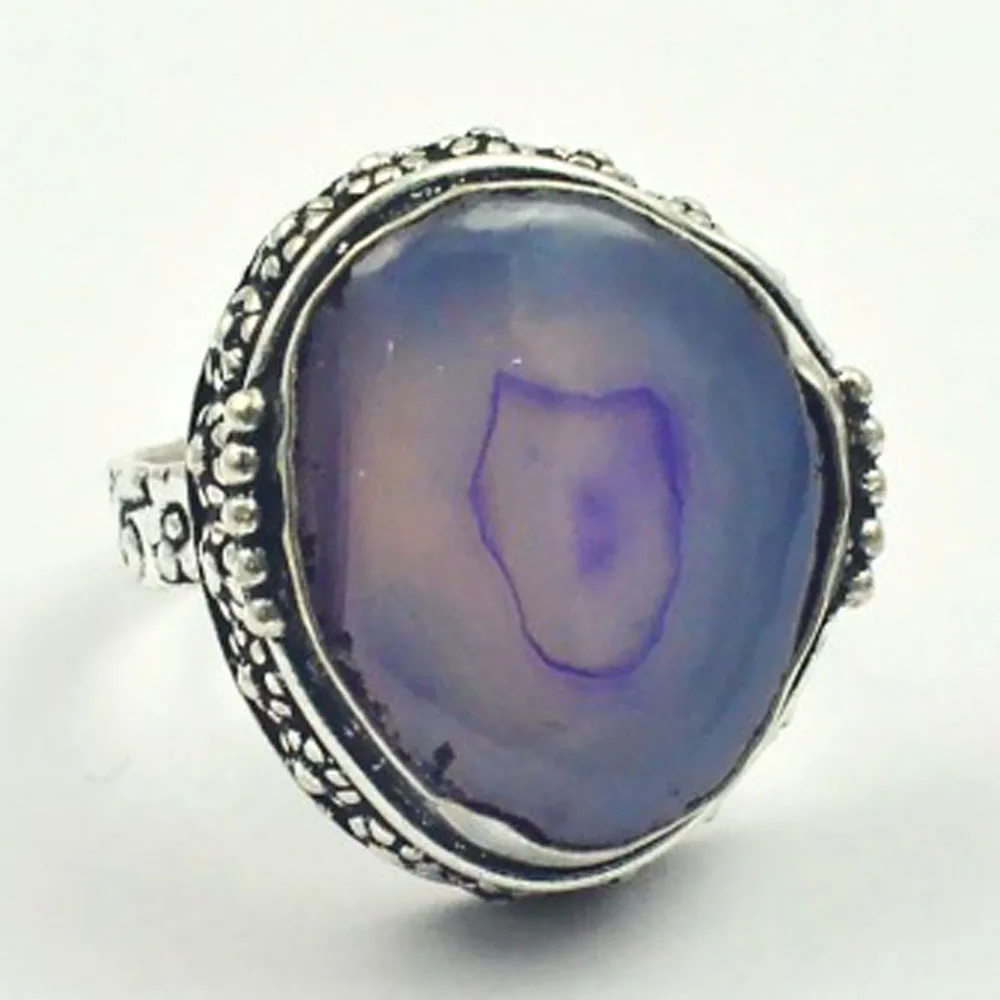

Solar Quarts Ring Silver Overlay over Copper, USA Size 8.5 , R3592