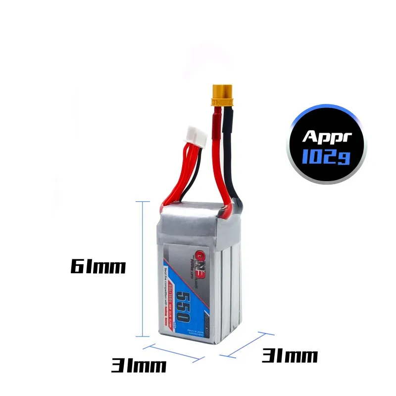 Gaoneng GNB 550 мАч 22 2 в 6S 80C/160C Lipo батарея XT30 или XT60 разъем для FPV гоночного дрона