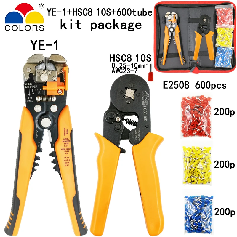 Набор цветов HSC8 10С 0 25 10mm2 обжимной многофункциональные щипцы для зачистки