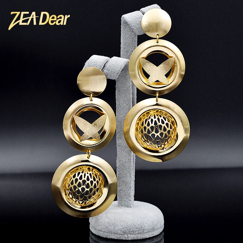ZEADear Jewelry Classic Big Round Earrings Findings For Women Long Drop Dangle Hot Selling Anniversary Gift | Украшения и