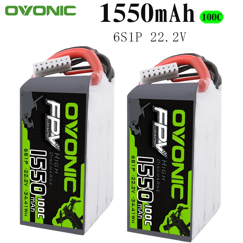 Комплект аккумуляторов Ovonic 1550 мАч 22 2 в 100C 6S1P LiPo с разъемом XT60Plug шт. для крошечных