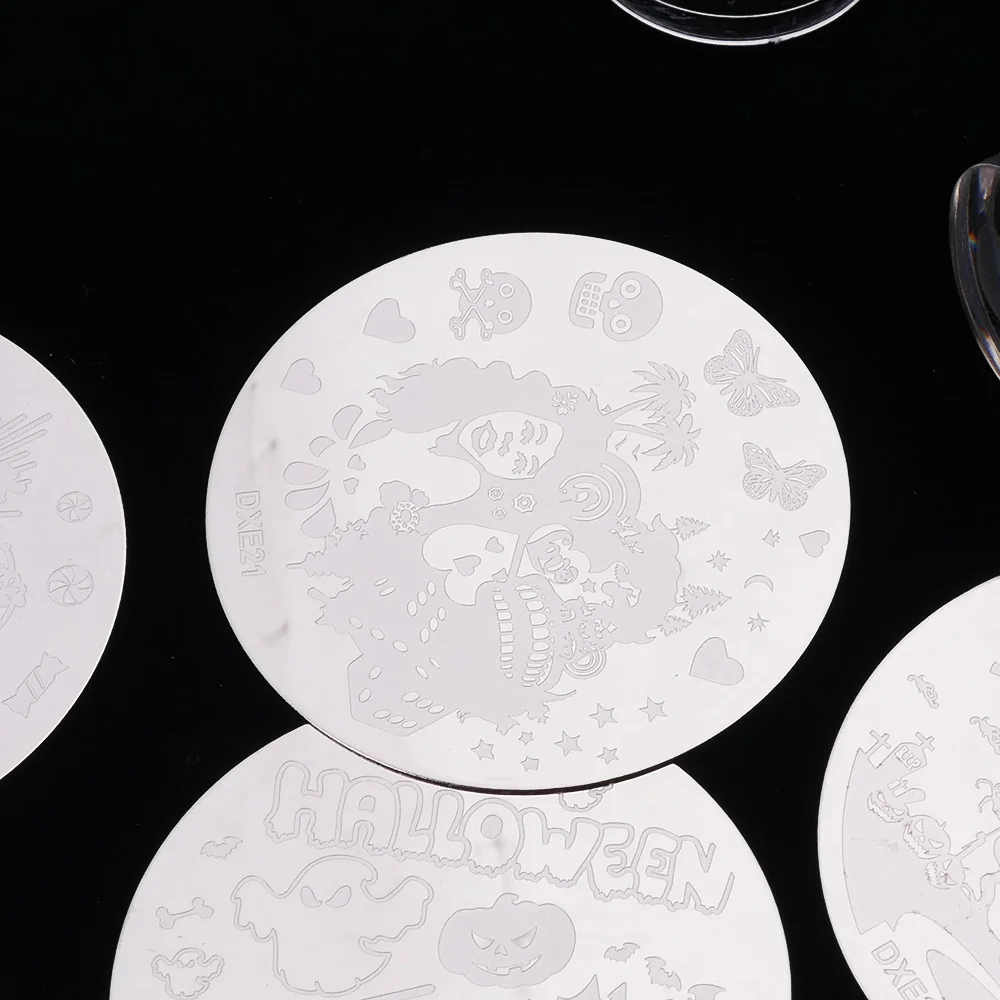 10 шт. пластины для ногтей прозрачные силиконовые наклейки скребок колпачок штамповки шаблон изображения листы со штампами