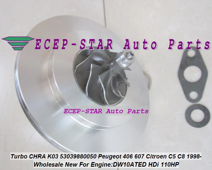 Turbo CHRA Cartridge Core K03 53039880050 53039700050 Turbocharger For Citroen C5 C8 For Peugeot 406 607 DW10ATED 2.0L HDi 1998- (5)