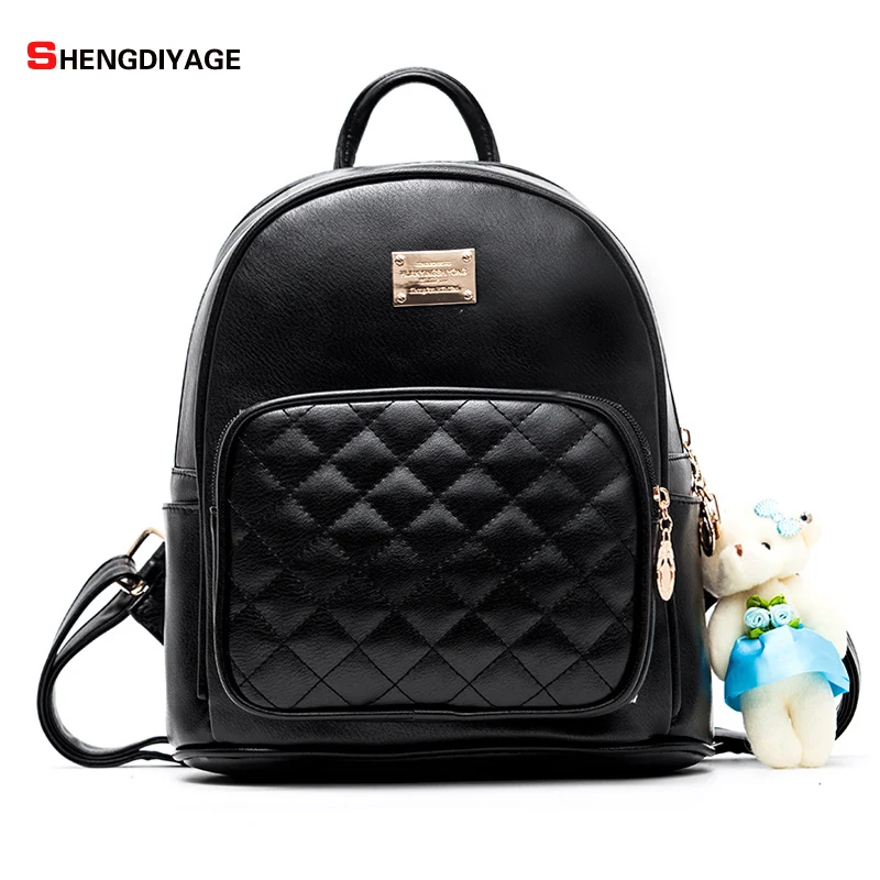 SHENGDIYAGE Women Backpacks Fashion Girl Backpacks Small PU Leather Cute Women Backpack School bag Fashion Lady