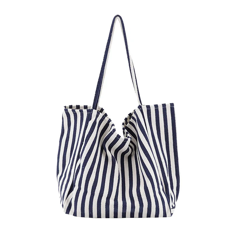 Новая модная женская сумка через плечо, полосатые сумки, сумка-тоут, сумка-хобо, сумка для покупок - Цвет: B