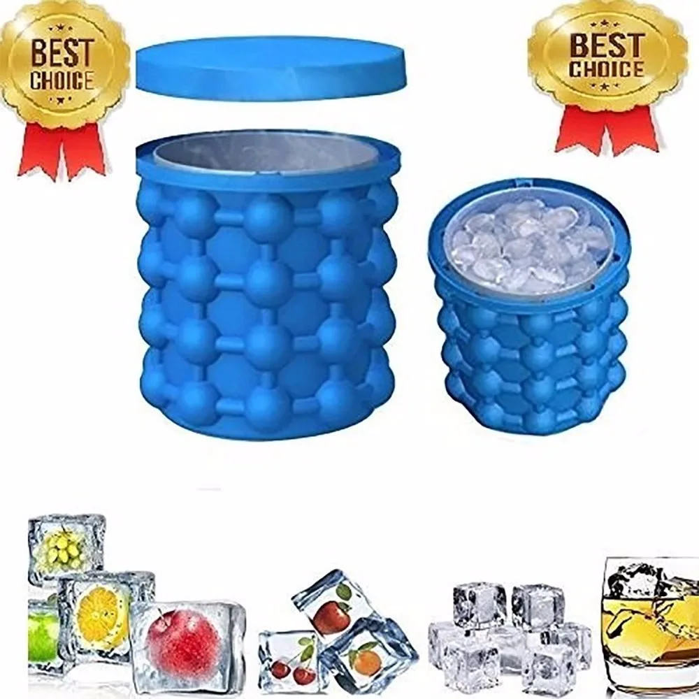 Magic Ice Maker Silicone Ice Cube Maker Genie, Ice Cube Mold Trays