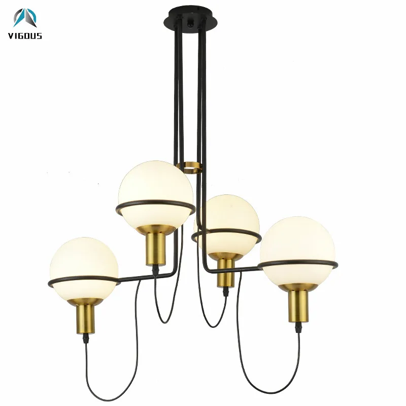 Современная Асимметричная металлическая светодиодная люстра E27 Lustre Luminarias