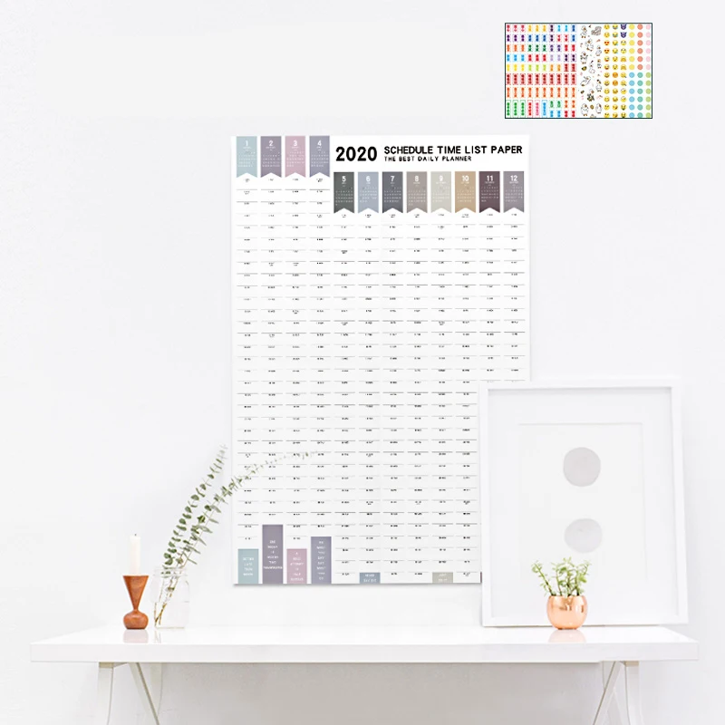 / год Календарь 365 дней ежедневный планировщик Органайзер годовой график ежедневно с наклейкой точки настенные канцелярские принадлежности
