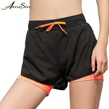 2 в 1 шорты для бега для Женщины Йога Спортивные шорты быстросохнущие Фитнес тренировок бег трусцой Велоспорт шорты для женщин с более лайнер