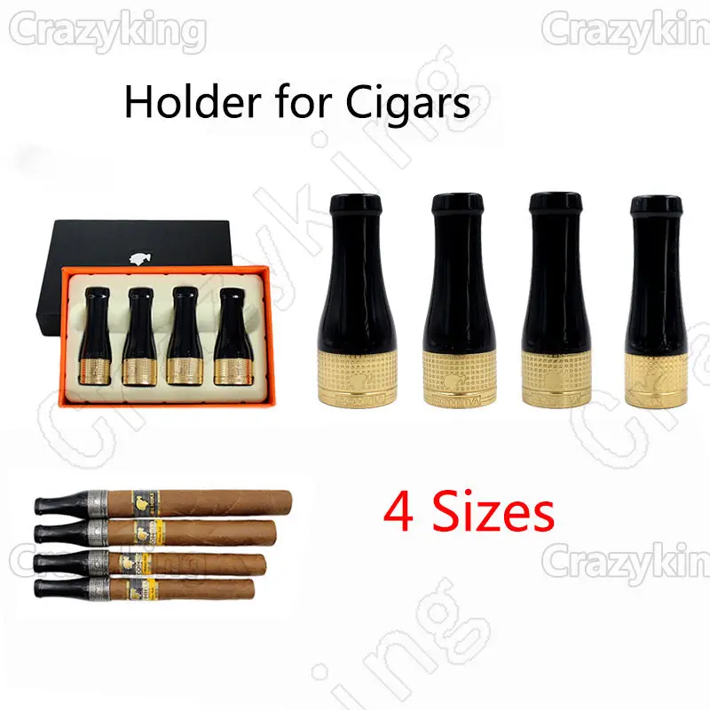 

COHIBA 4 Size Gloss Antique Pure Copper Resin Travel Cigar Nozzle Tip Holder With Gift Box Best For Gift
