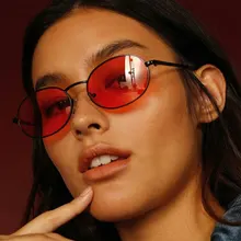 CCSPACE, 7 цветов, Овальные Солнцезащитные очки для мужчин и женщин, Метрическая круглая оправа, красные линзы, Брендовые очки, дизайнерские, модные, мужские, женские, оттенки 45340