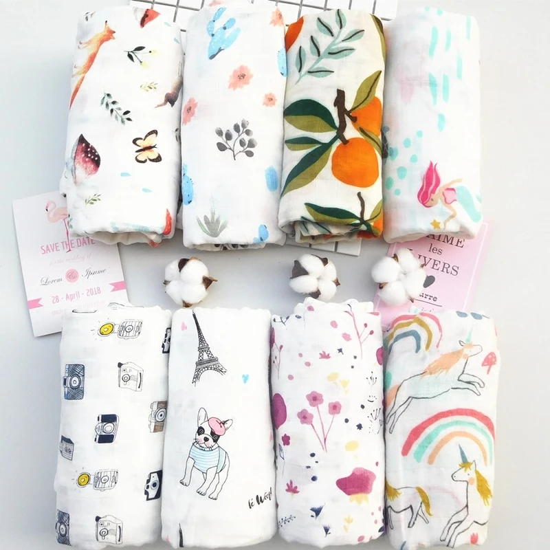 Ruyi bebe 2018 nouvelle couverture de bébé infantile, nouveau-né bébé mousseline couverture Swaddle bambou coton, doux bébé serviette de bain Swaddle couvertures