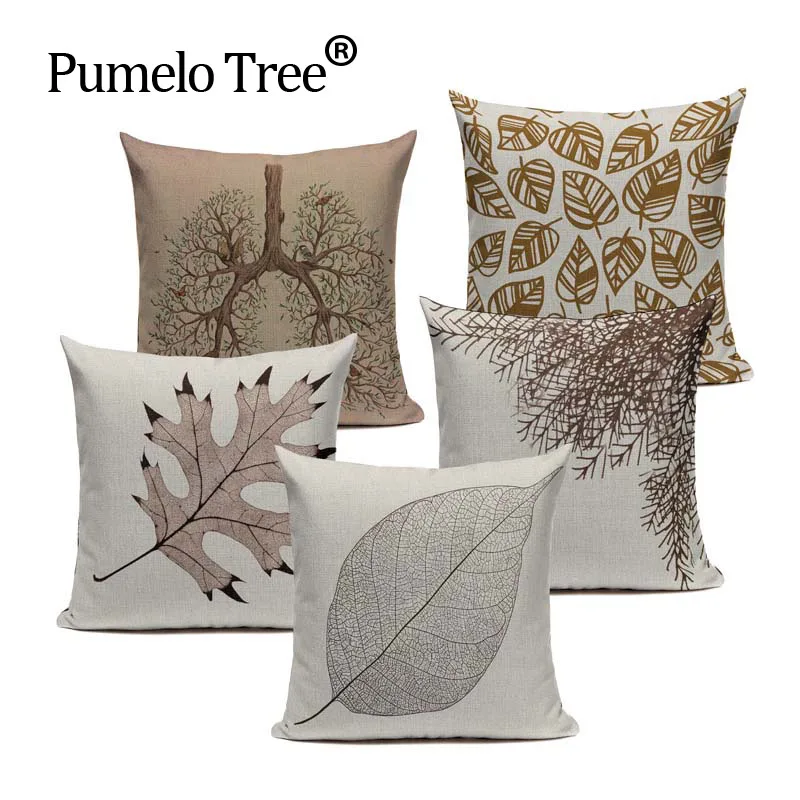 

Customizable Cushion Cover Plant Leaves Pillowcase For Pillow Gold White High Quality Sofa Simple Pillows Covers For Living Room