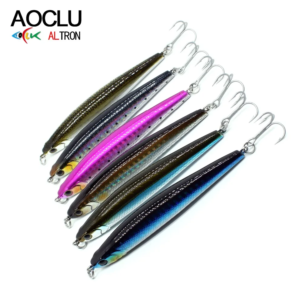 

AOCLU 6 pcs/lot wobbler Super Quality 6 Colors 9cm 28.3g Hard Bait Minnow Crank Fishing lures Bass 6# VMC hooks free shipping