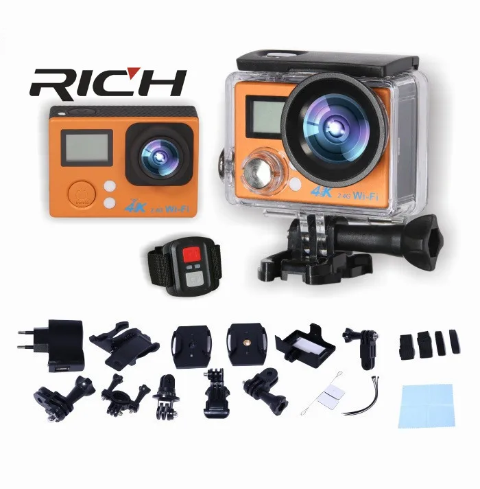 S200DR 4 к Экшн-камера 2,0 двойной ЖК-экран 16MP Спортивная Wi-Fi камера 30 м водостойкая 170 градусов HDMI Спортивная камера