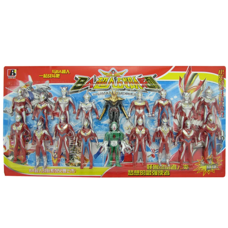 

Universal Superman Ultraman Toy Set Galaxy Superman Severantello Doll Monster 18 Combination Children's Toys Action Toy Figures