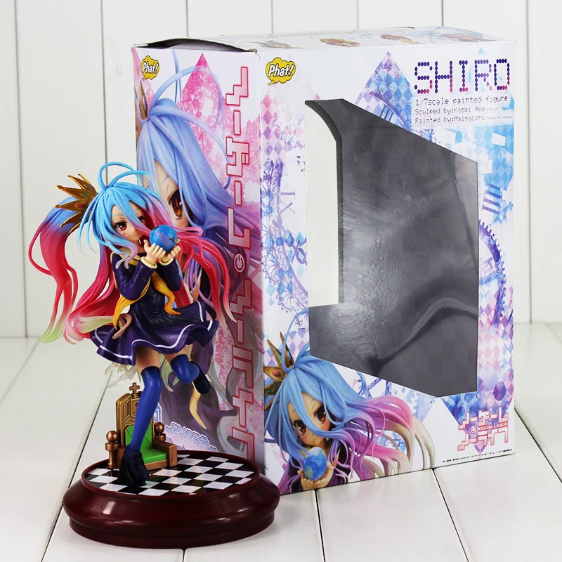20 см аниме No Game Life Figure Toy Shiro 1/7 Scale рисунок сексуальная модель Лолиты кукла для