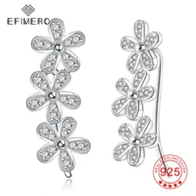 Flower Ear Climber Earrings 925 Sterling Silver Cubic Zirconia Plant Crawler Earring Stud Earrings Jewelry for Women Girls Fashion Jewelry Flower Ear Climber Earrings 925 Sterling Silver Cubic Zirconia Plant Crawler Earring Stud Earrings Jewelry for Women Girls Fashion Jewelry