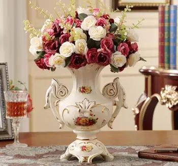 

Luxurious living room decoration flower vase ceramic vase Home Furnishing Jewelry Wedding gift porcelain decorative vase