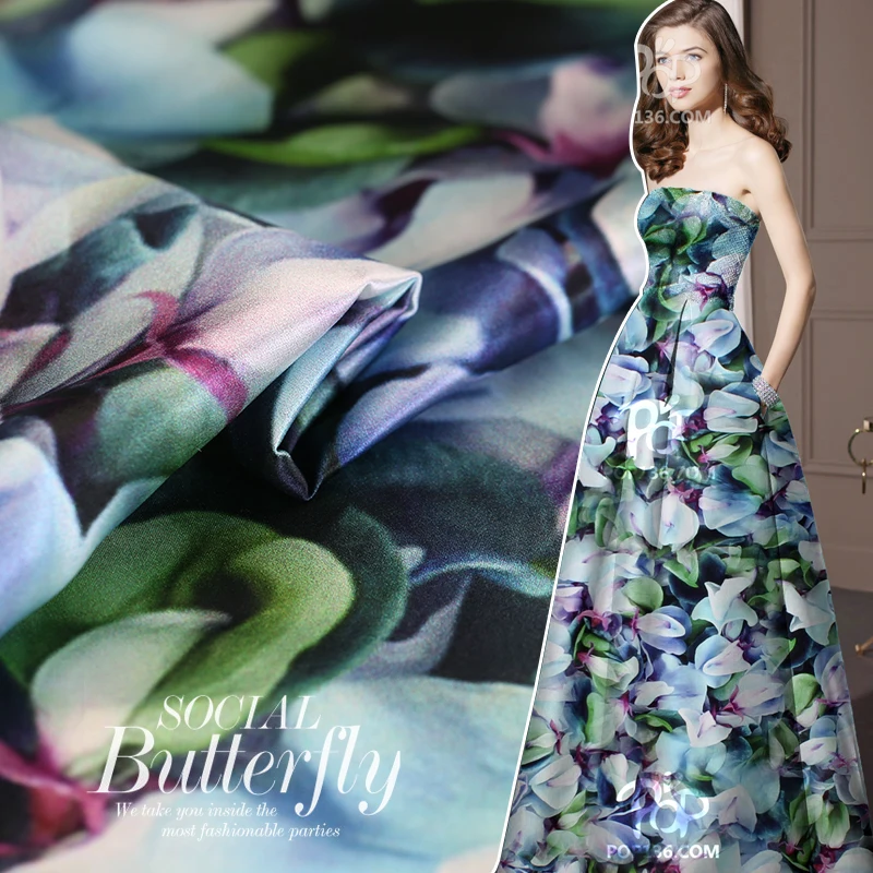 

Digital inkjet stretch silk satin fabric breathable clothing dress fabric satin natural silk fabric wholesale silk cloth