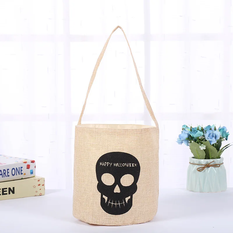 

Shopping Bag Creative Halloween Candy Canvas Bag Portable Cartoon Canvas Bag Candy Bag Bucket Holiday Party Customizable NB248