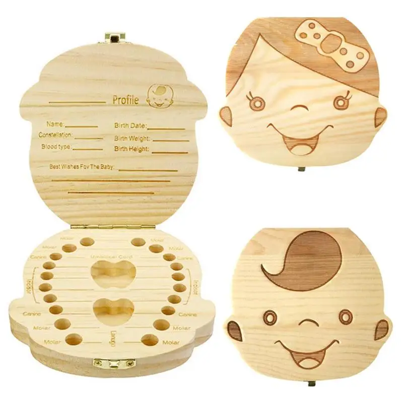 Деревянная детская коробка для хранения зубов, органайзер для хранения зубов, коробка для сбора пуповины, креативный деревянный подарок, твердая деревянная коробка для хранения