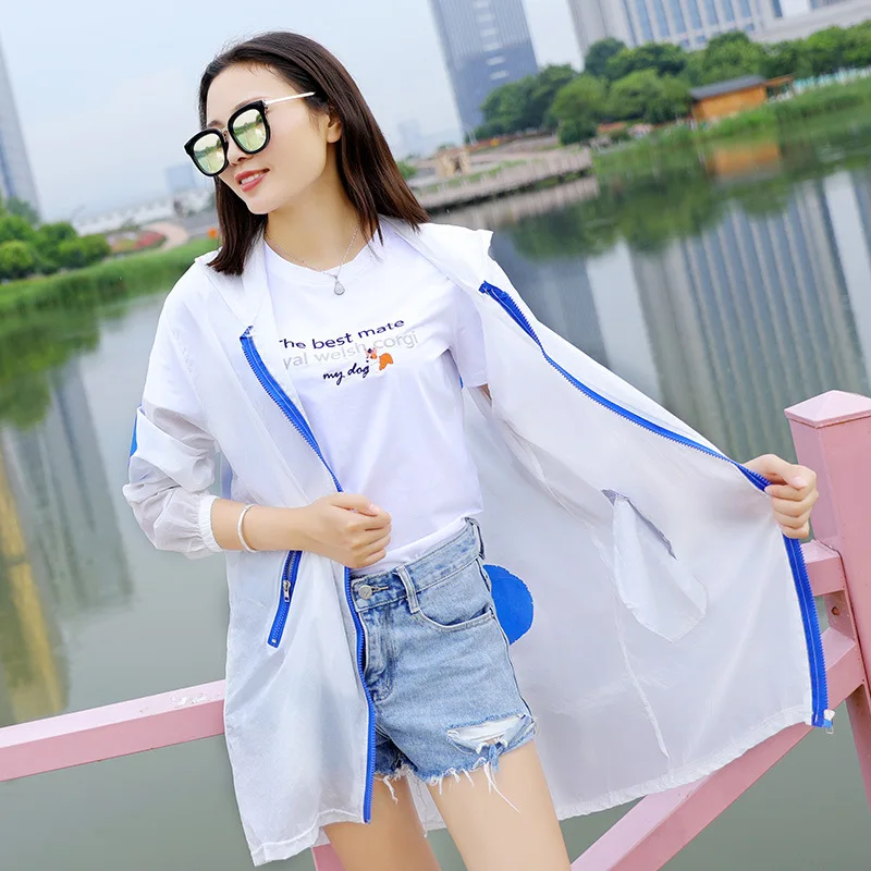 Sun Protection Clothing Female Long Loose Large Size Anti-UV Thin Section Beach Wave Point Womens Jacket