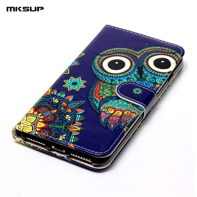 MKSUP For Apple iPhone 8 Plus Colorful UV Varnishing Pattern Painting Leather Wallet Phone Case Flip Magnet Stand Bag Cover 5.5" |
