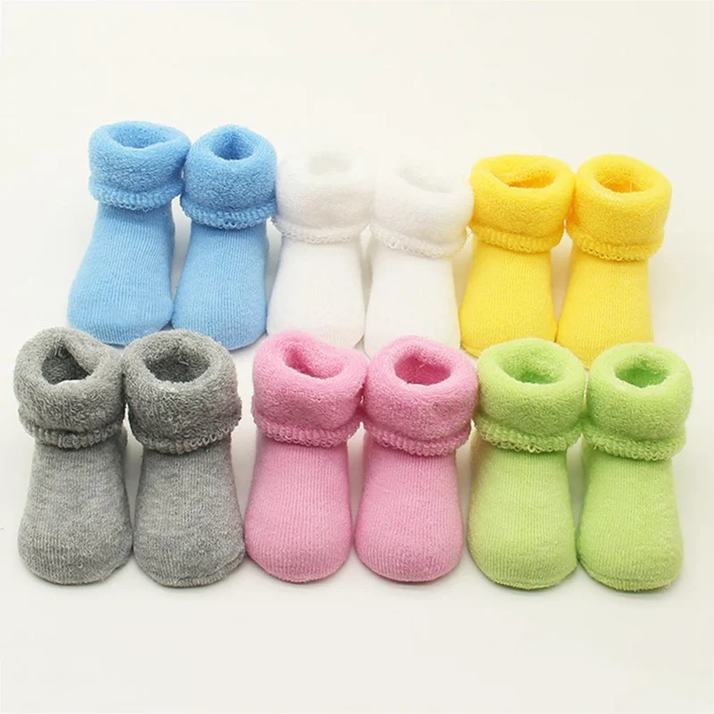 

0-12 Months Newborn Infant Toddlers Baby Winter Warm Soft Thicker Socks Girls Boys Cotton Casual Anti Slip Sock