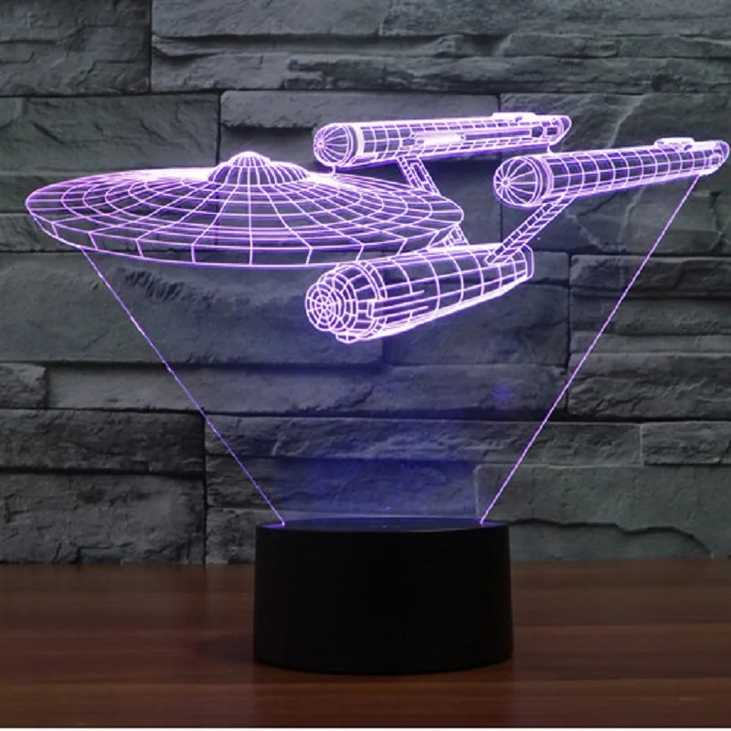 Звездные войны Боевой корабль 3D светодио дный свет Дисплей модель игрушки звездные войны космический корабль 7 свет Цвет Сменные Жуэ детей подарок на день рождения