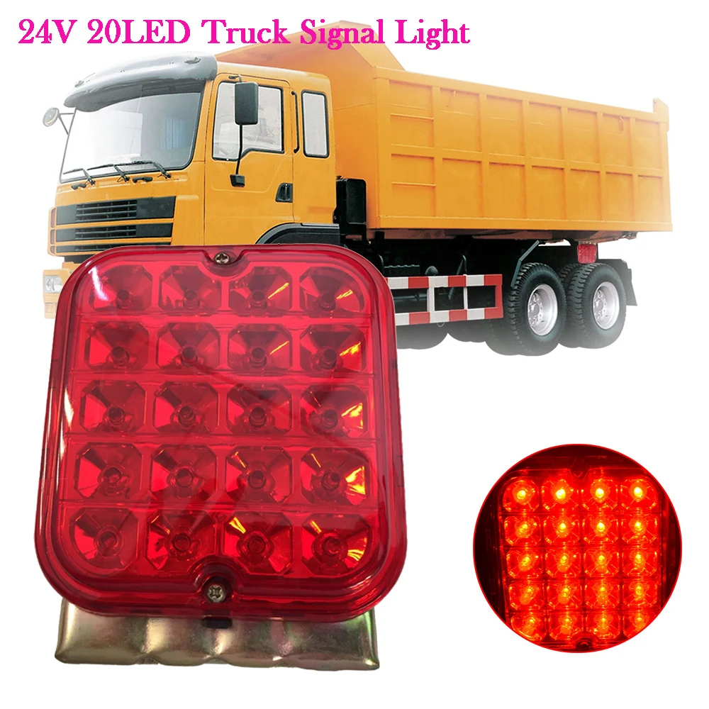 

2019 All New Universal 1PC 20 LED Truck Trailer Turn Signal Light Brake Tail Light 4.5'' Square For All Trucks Cars