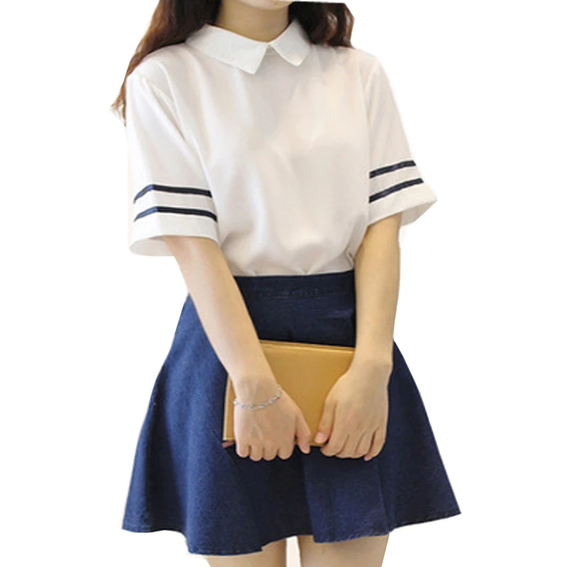 Buy White School Uniforms Girls Dress Plus Sizes Korean Trend Tracksuit College