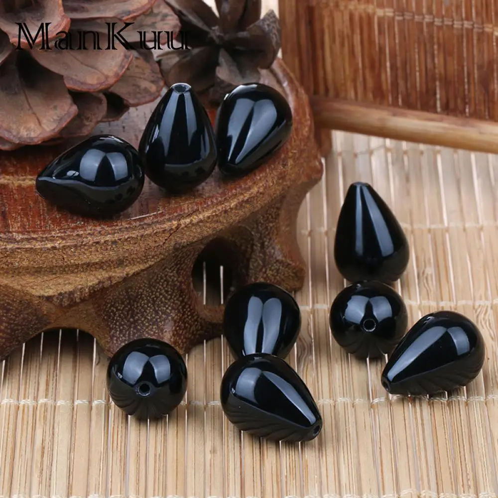 SHINYGEM Natural Stone Handmade Beads Simple Water Drop Shape 13*18mm Fashion Round Smooth Jewelry Making Fine Wholesale 10PCS | Украшения