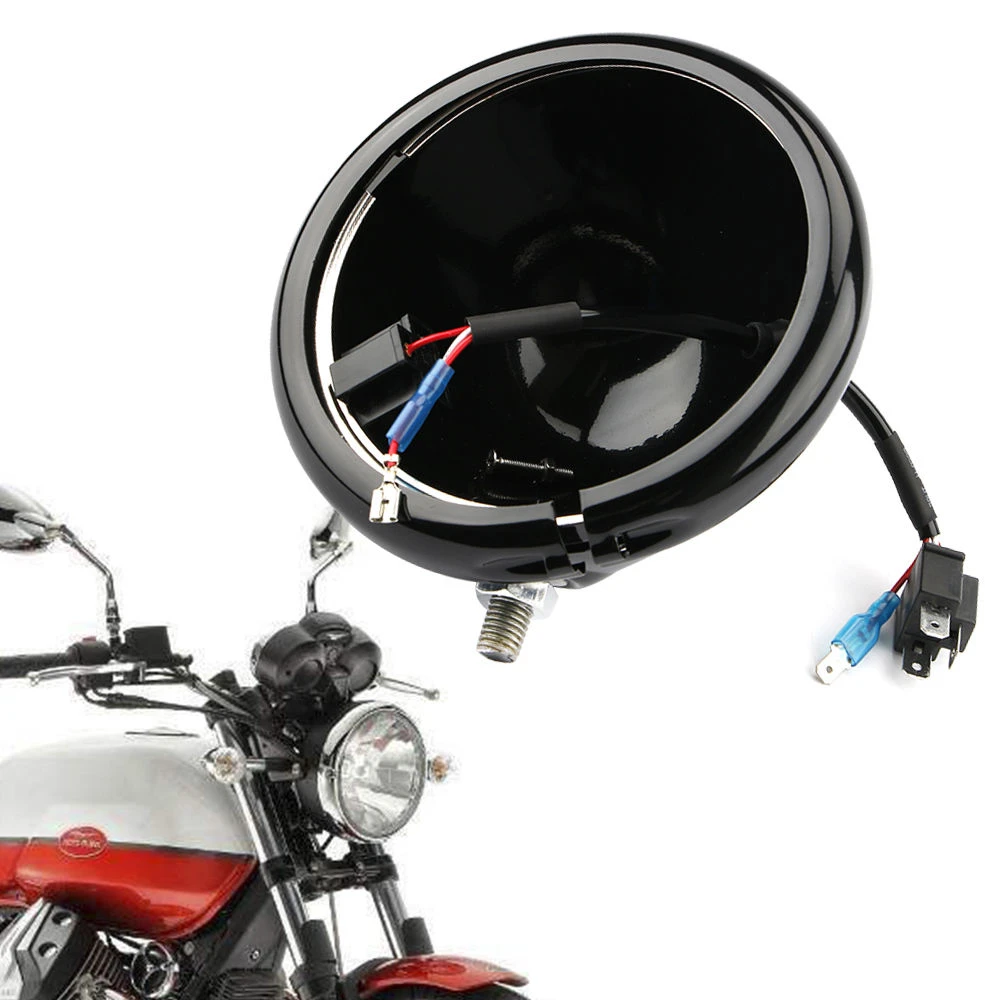 5-3/4 5.75'' Inch Projector Headlight Headlamp Housing For Harley Dyna Sportster