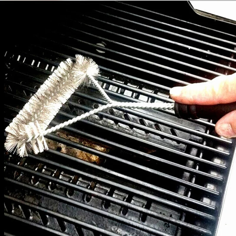 Barbecue Grill BBQ Brush Stainless Steel Wire Bristles Cleaning Brushes