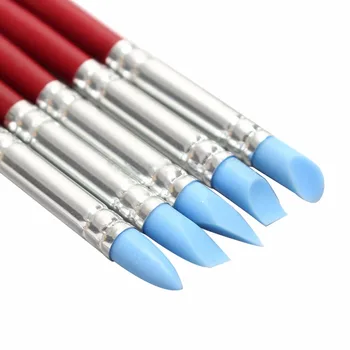 

Wood Handle Silicone Rubber Clay Shaper Sculpting Polymer Modelling Pottery Tools Set For DIY Crafts 5pcs