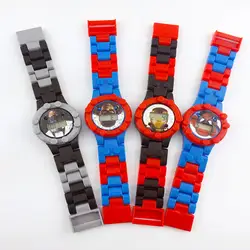 2019 Детские Мультяшные игрушки Цифровые часы Spiderma Doraemo принцесса строительные блоки электронные часы Дети Мальчики Девочки головоломка