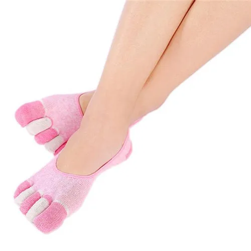 JAYCOSIN/носки-лодочки; женские разноцветные гимнастические носки с 5 носками для девочек; нескользящие хлопковые короткие носки; мягкие дышащие носки с массажным носком; 7 - Цвет: Pink