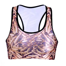 Женский короткий спортивный жилет с принтом пули, беспроволочное нижнее белье, бесшовный эластичный Топ на бретельках, мягкие бюстгальтеры в стиле хип-хоп