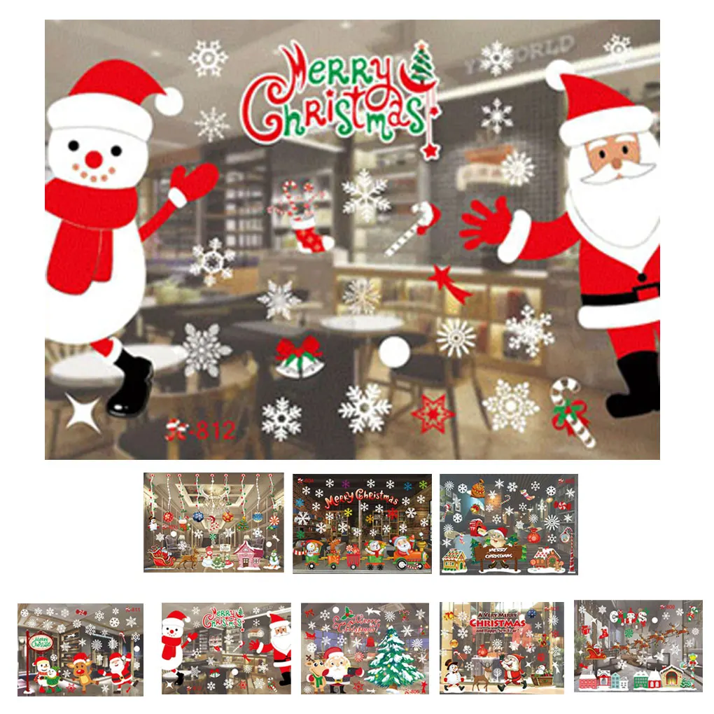 

Removable Colorful Christmas DIY Wall Sticker Decal Decor Waterproof Window Store Showcase Decoration