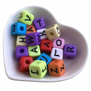 

Wholesale 350pcs/Lot Chunky 12MM Solid Colors Acrylic Plastic Alphabet Beads Colorful Cube Square Acrylic English Character Bead