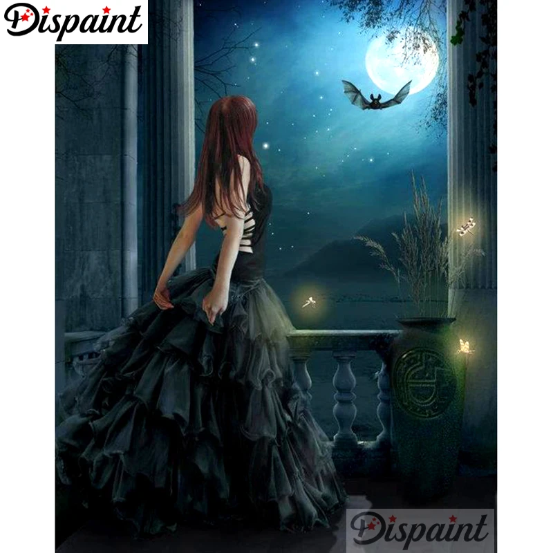 

Dispaint Full Square/Round Drill 5D DIY Diamond Painting "Moon girl" Embroidery Cross Stitch 3D Home Decor A10508
